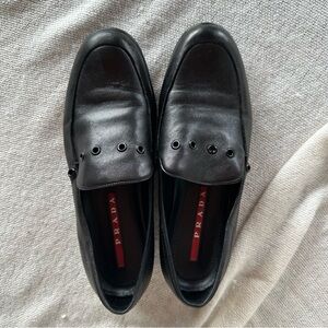 Prada Black Leather Loafers